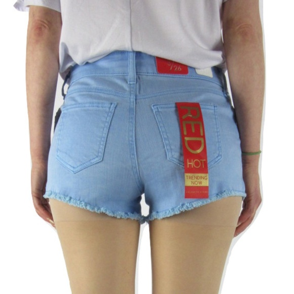 Celebrity Pink Blue Denim Fray Cutoff Shorts NWT - Picture 4 of 5